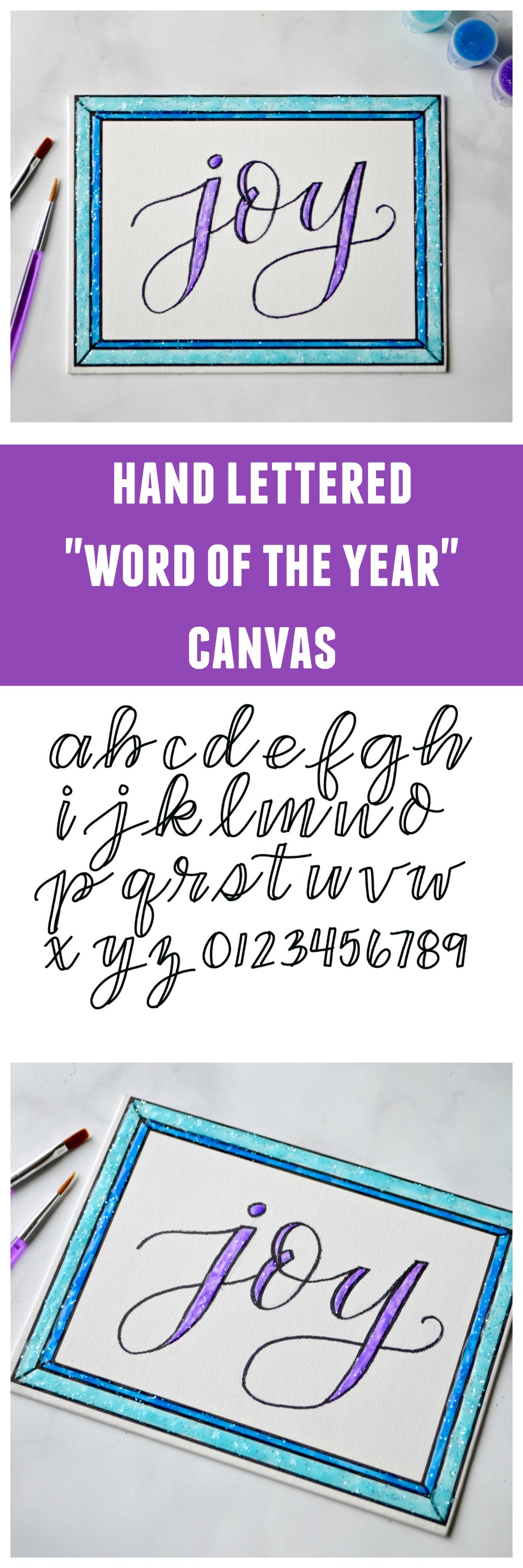 Hand Lettered Word of the Year Canvas