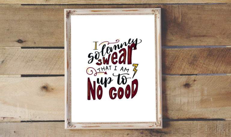 Free Hand Lettered Harry Potter Printable