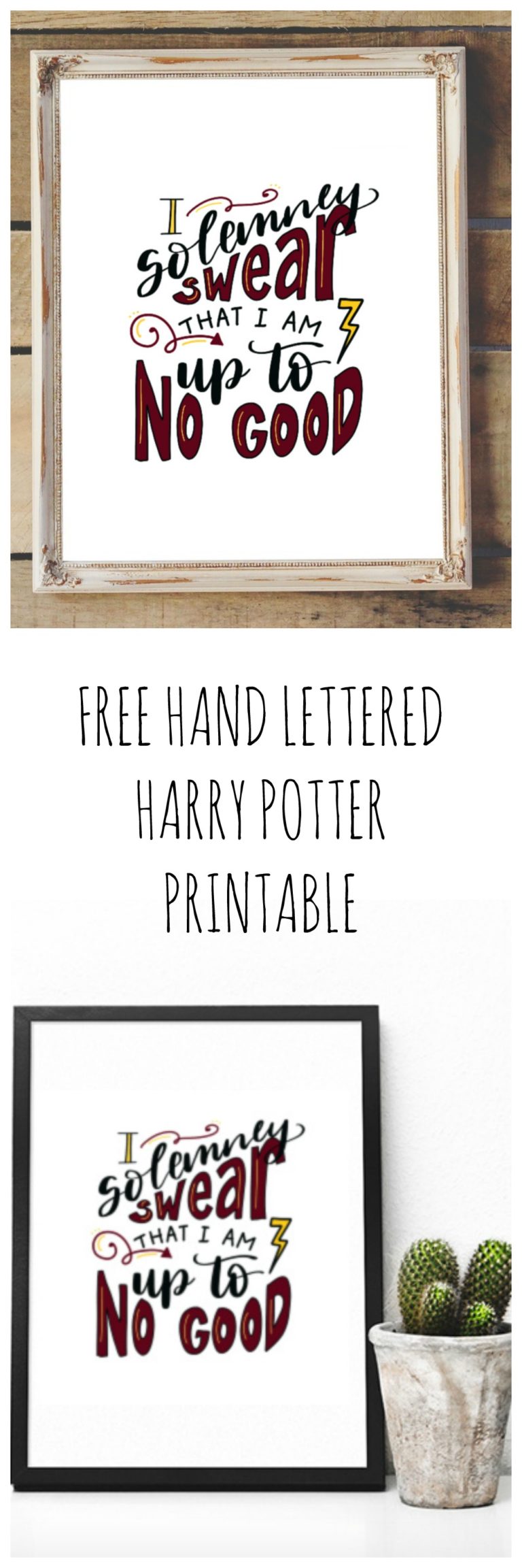 Free Hand Lettered Harry Potter Printable - Amy Latta Creations