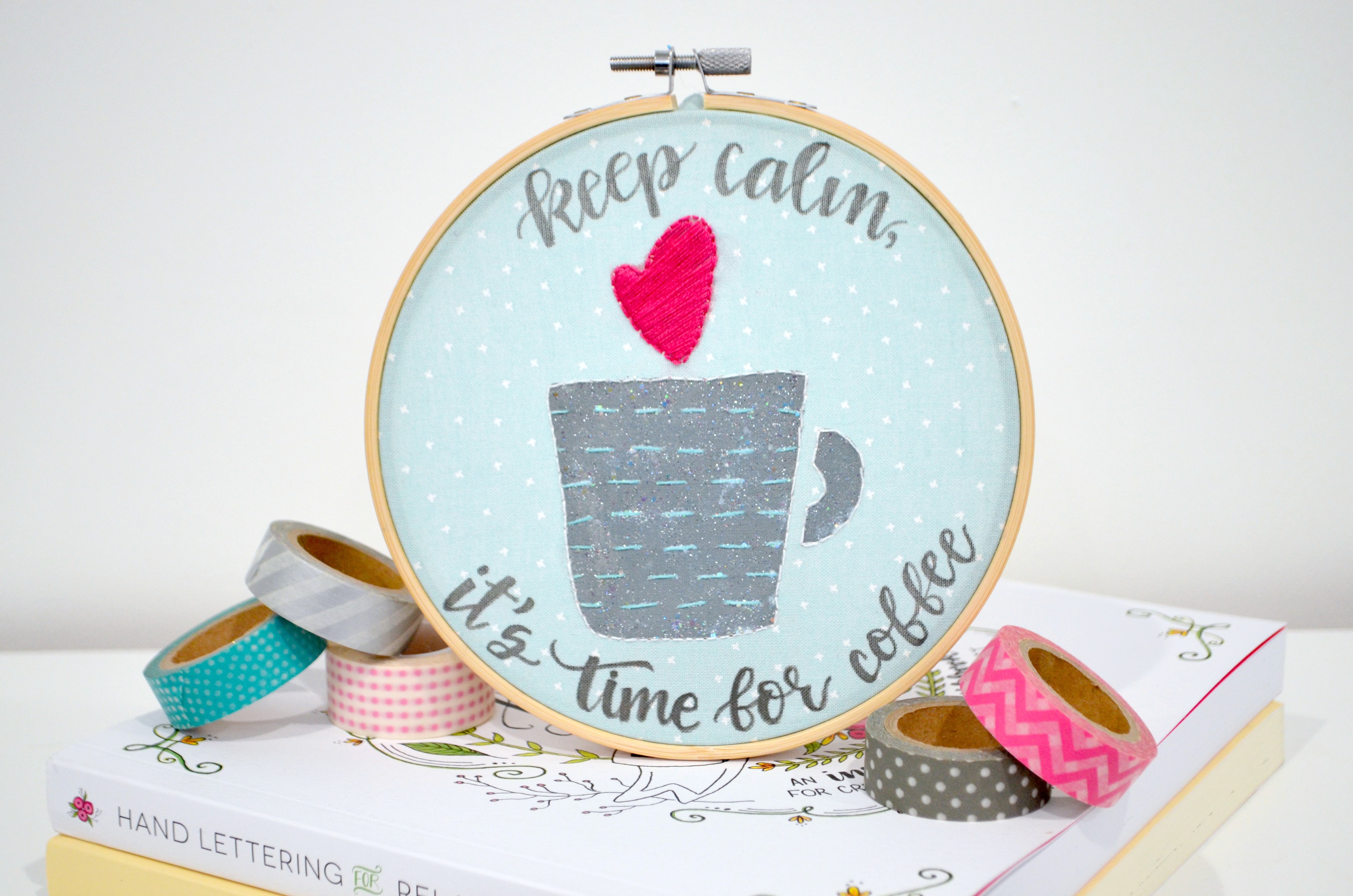 Coffee Embroidery Hoop Design