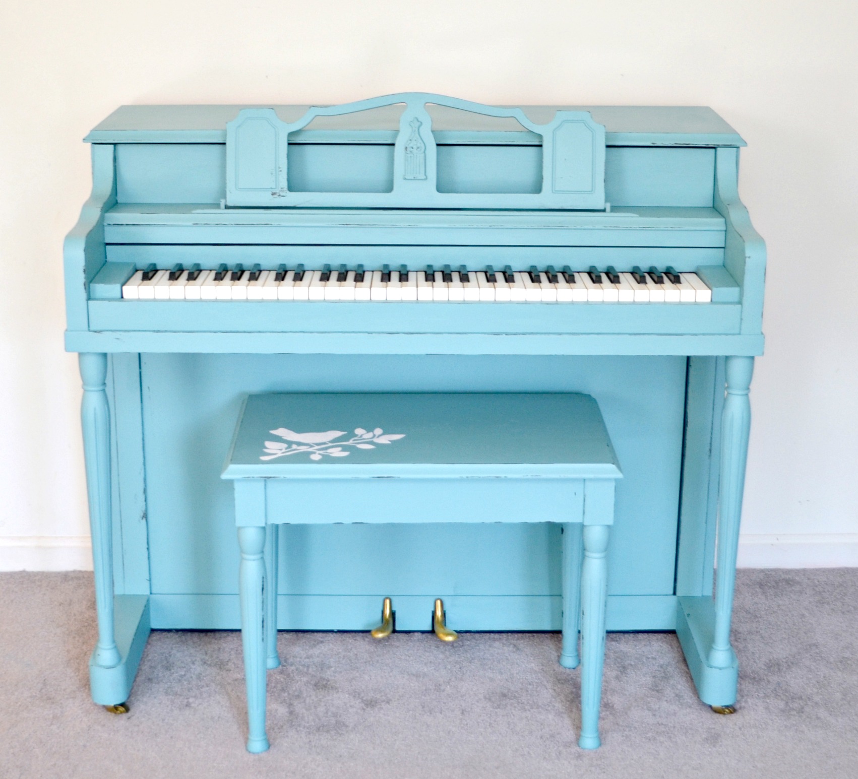 Painted Turquoise Piano