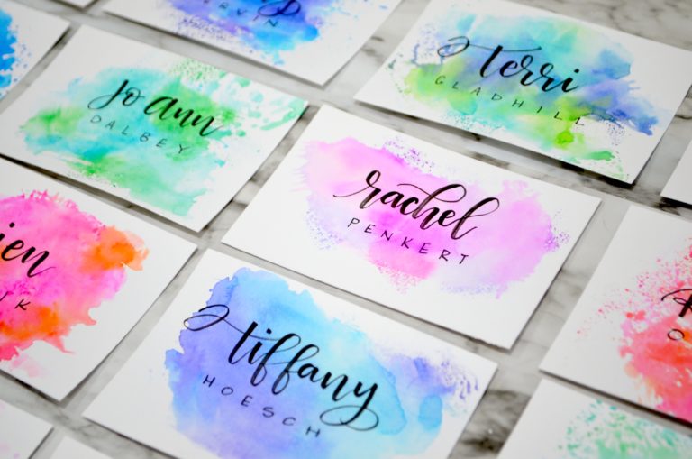 No-Mess Watercolor Place Cards