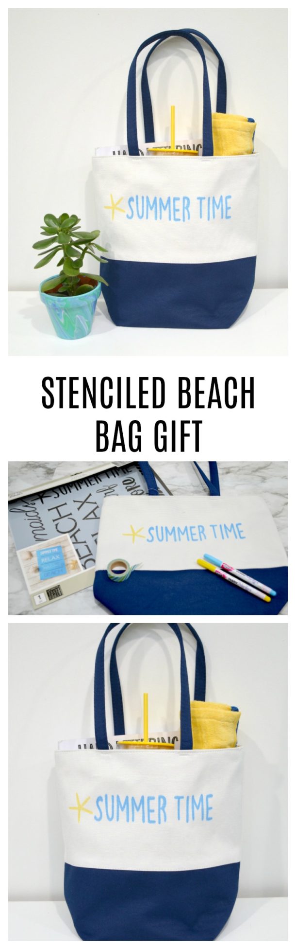Curated visual reference: Fresh Look at Stenciled Beach Bag Gift Idea