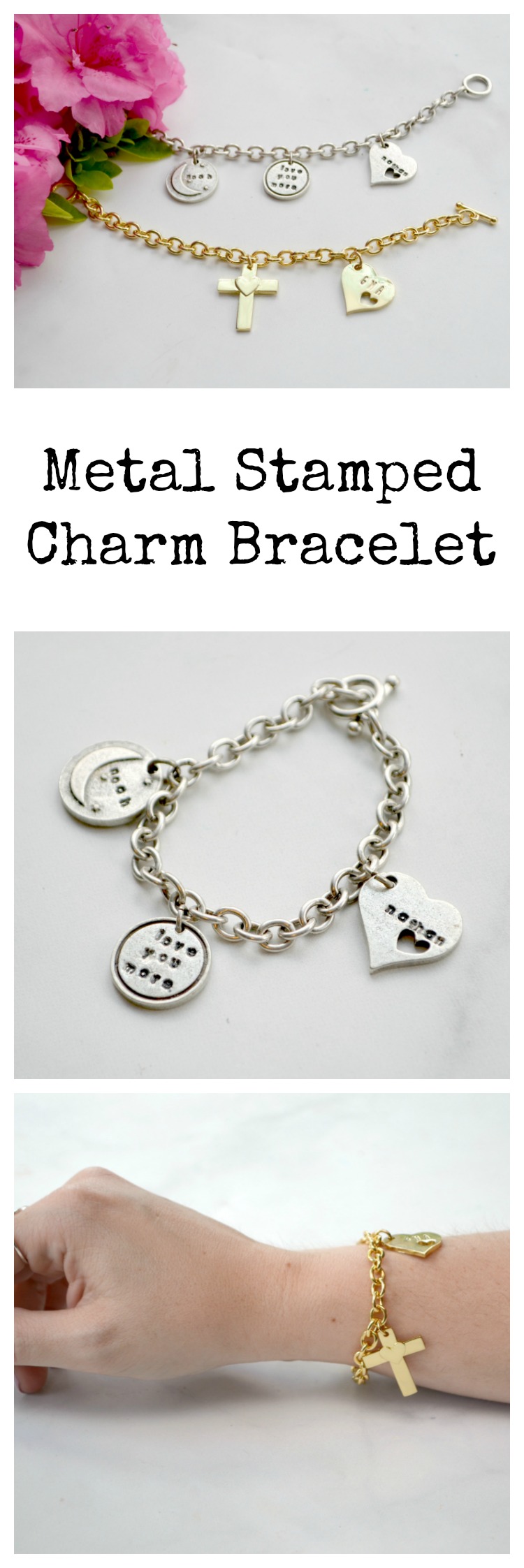 Metal Stamped Charm Bracelet