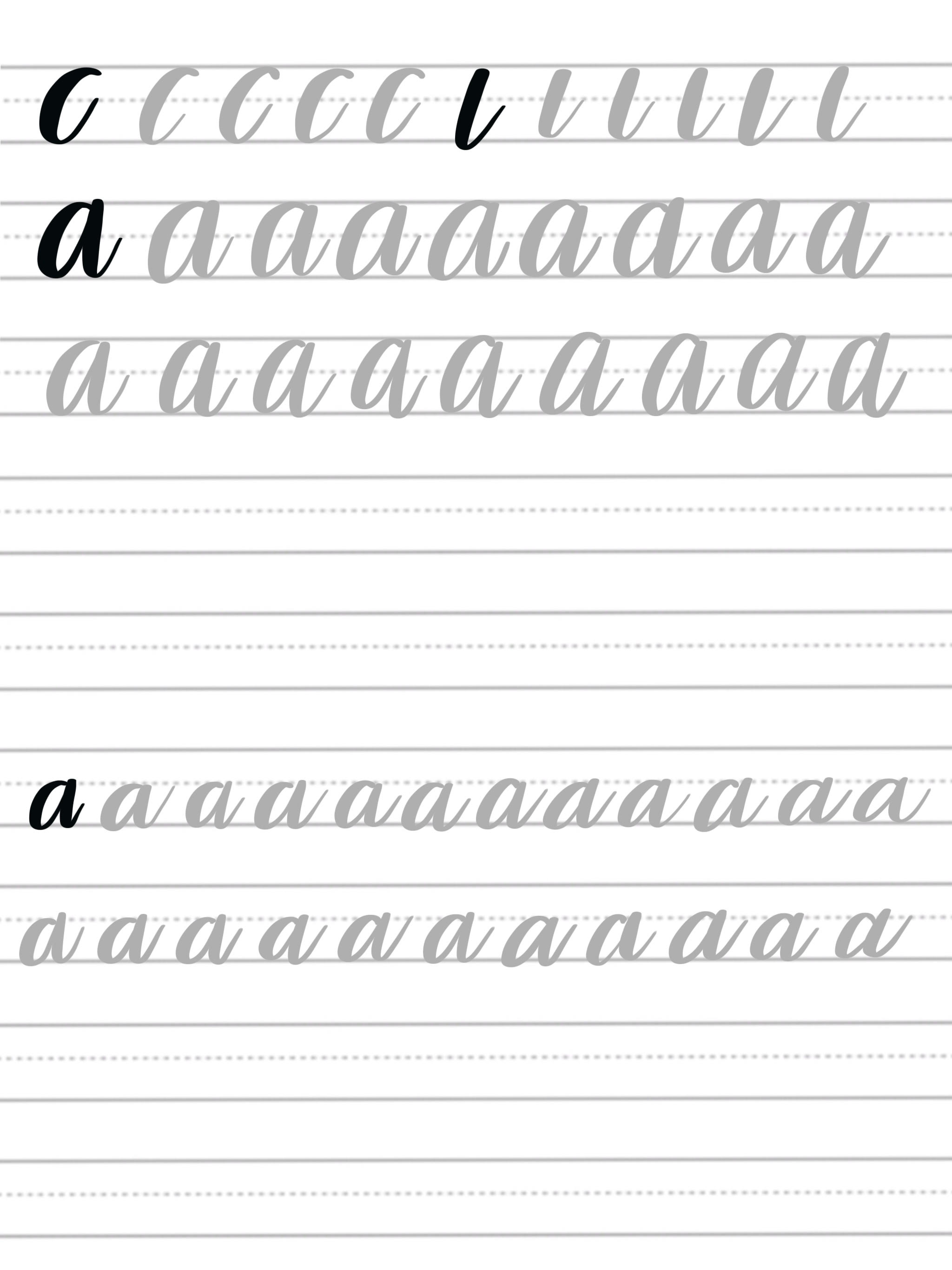 hand lettering practice sheet
