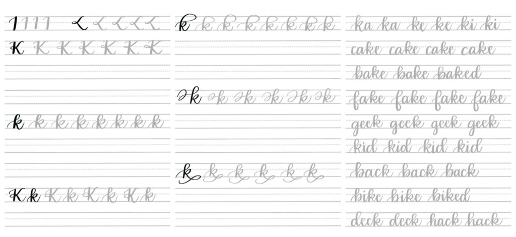K Lettering Examples Free Hand Lettering Practice Sheets: K - Amy Latta Creations