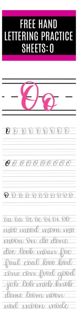 Free Hand Lettering Practice Sheets: O - Amy Latta Creations