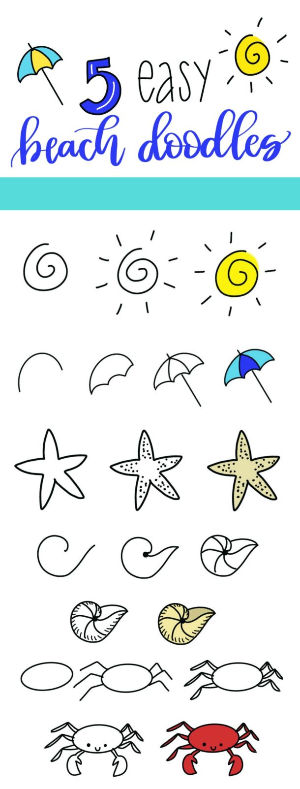 5 Easy Beach Doodles for Hand Lettering - Amy Latta Creations