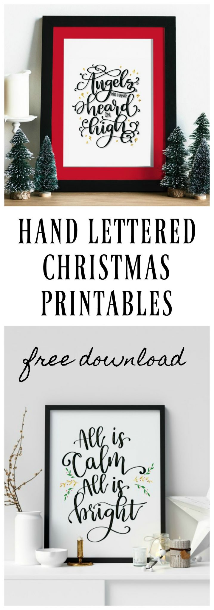Free Hand Lettered Christmas Printables