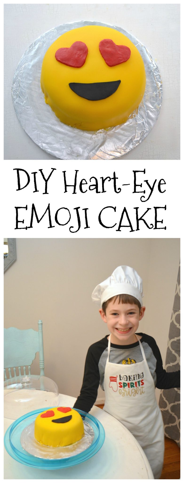 DIY Heart Eye Emoji Cake