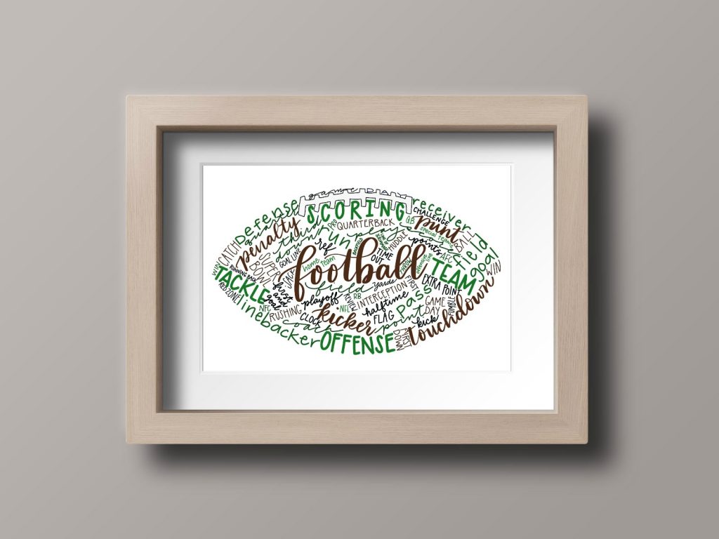 Football Printable - Free Hand Lettered Download - Amy Latta Creations