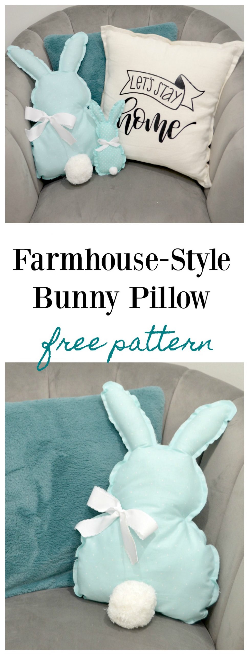 Farmhouse-Style Bunny Pillow