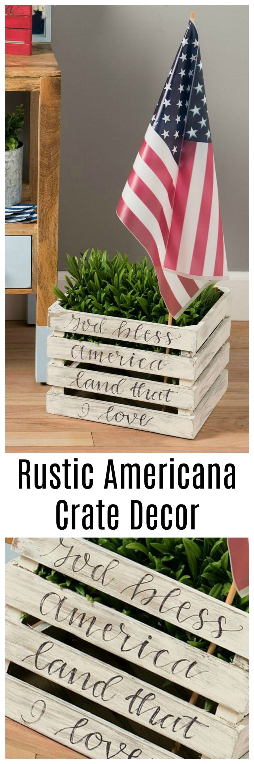 Rustic Americana Crate Decor