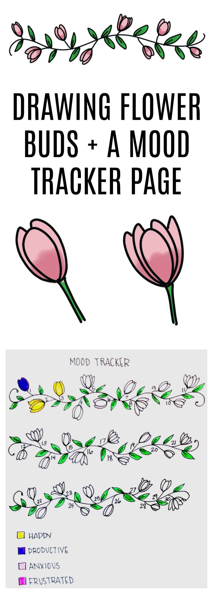 Drawing Flower Buds and a Mood Tracker