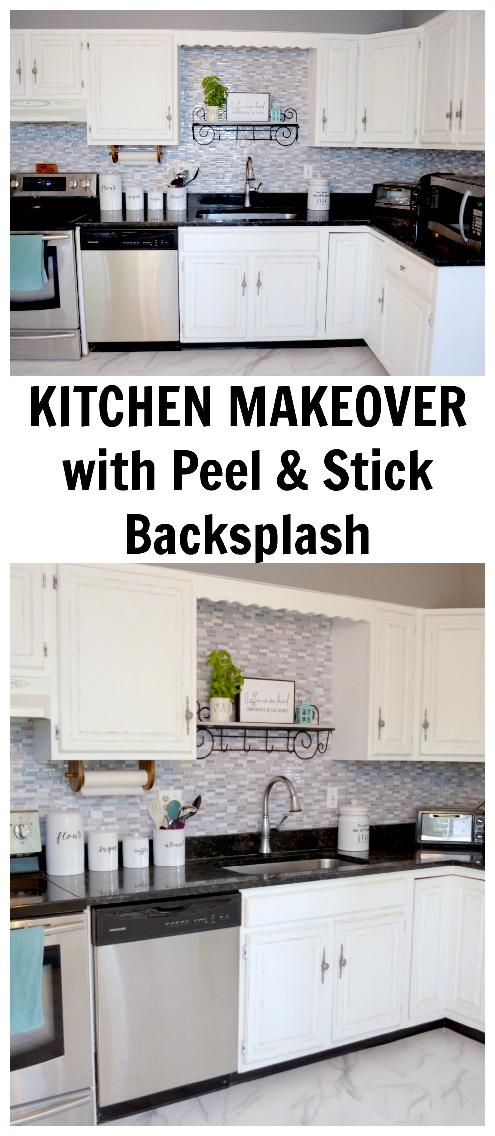 Kitchen makeover with Peel & Stick Backsplash