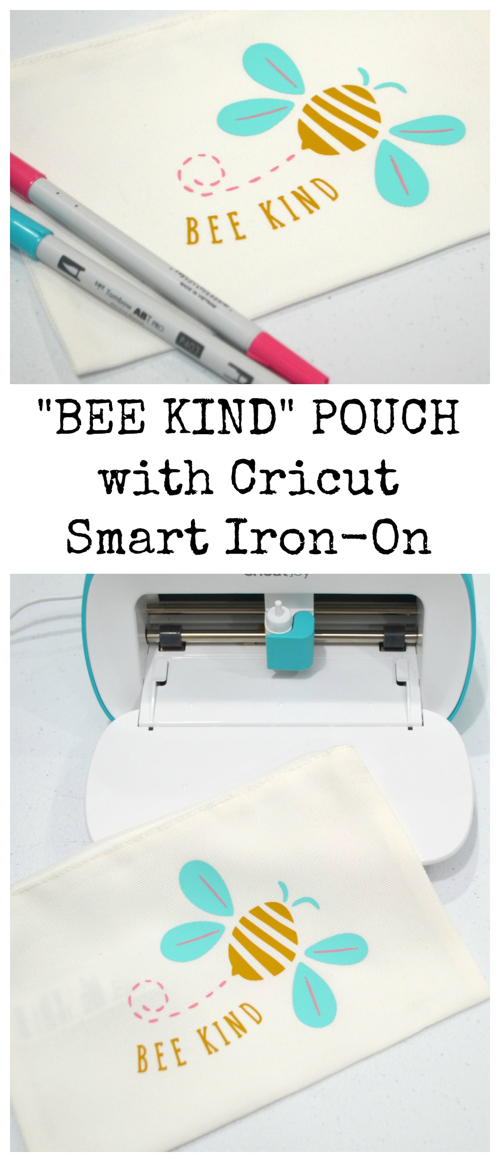 Bee Kind Pouch with Cricut Smart Iron-On