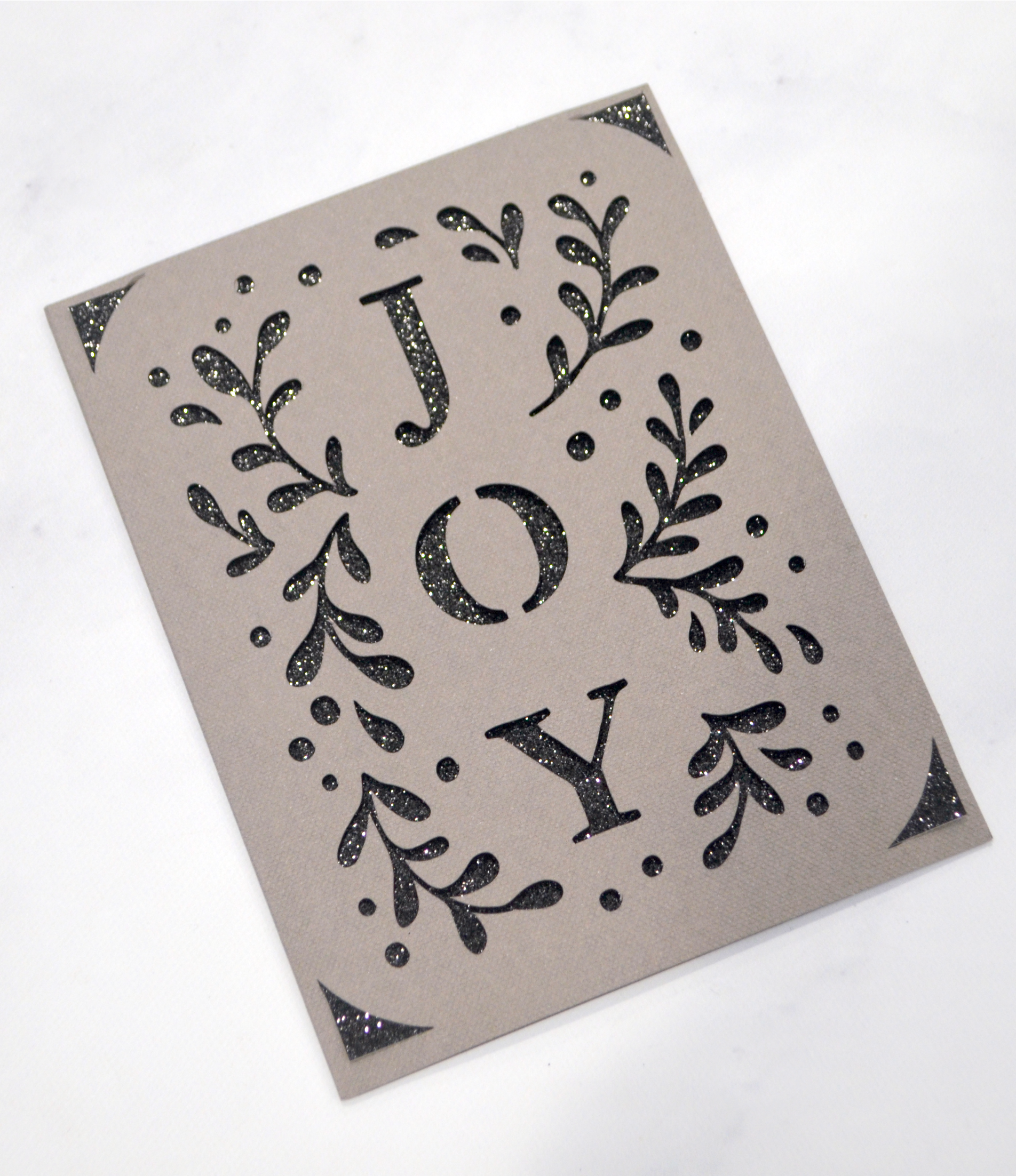 JOY Christmas Card with Cricut Insert Cards - Amy Latta Creations