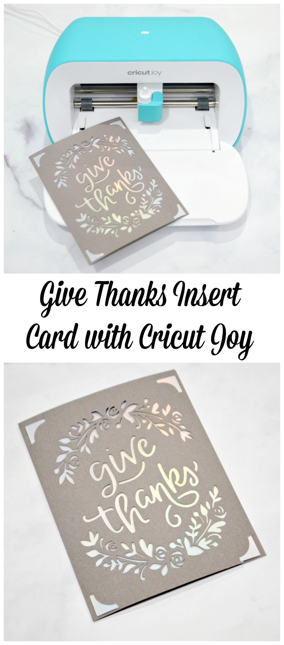 Give Thanks Insert Card with Cricut Joy
