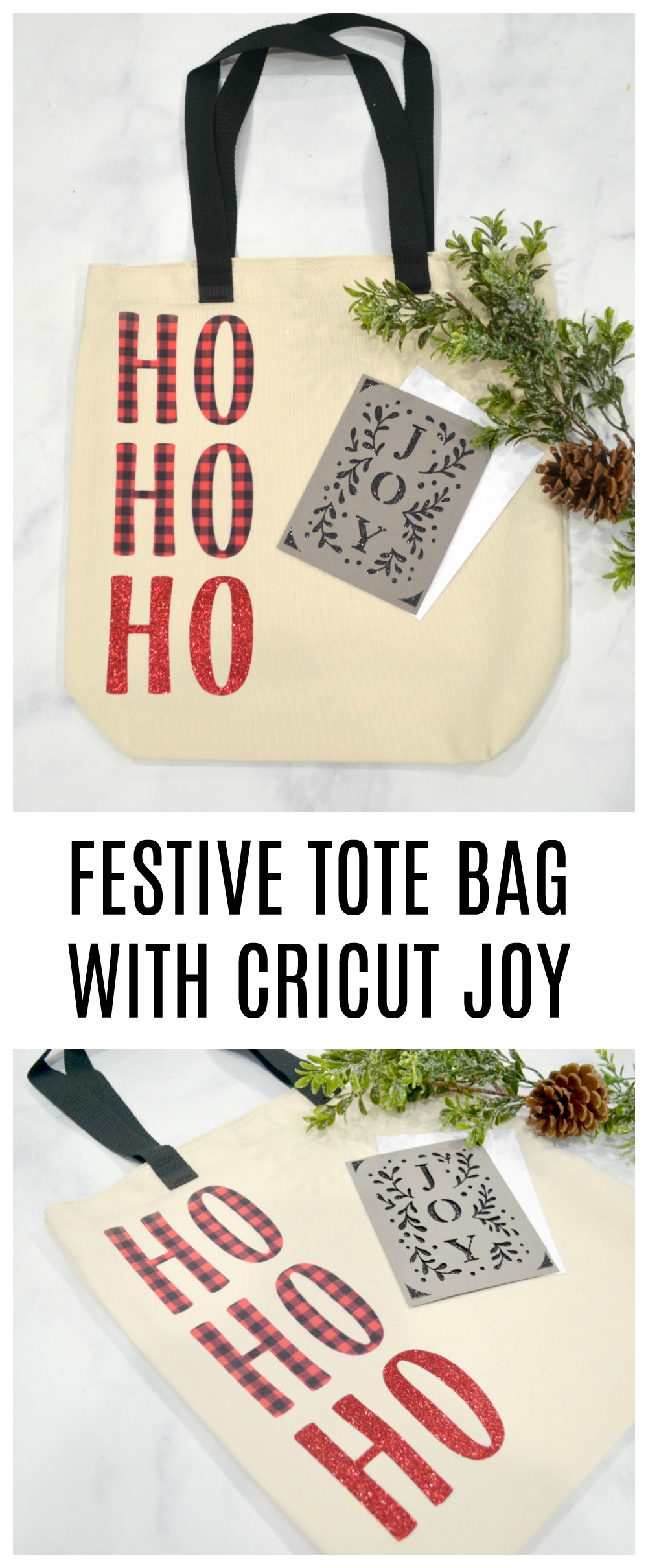 Ho Ho Ho Tote Bag with Cricut Joy - Amy Latta Creations