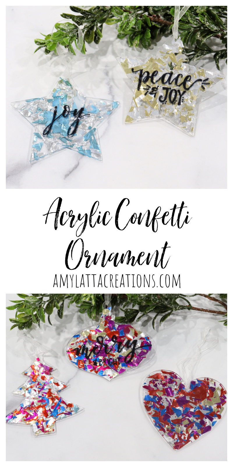 Acrylic Confetti Ornament