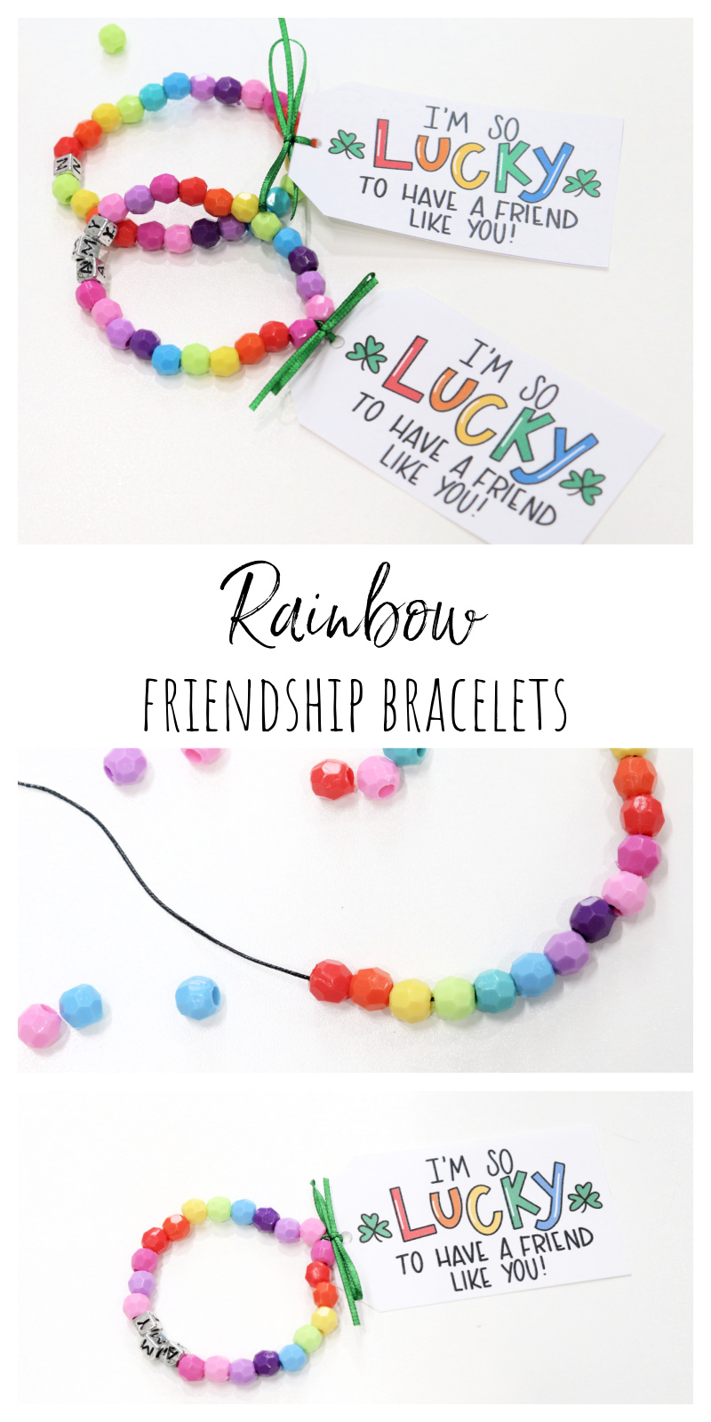 Rainbow Friendship Bracelets for St. Patrick's Day