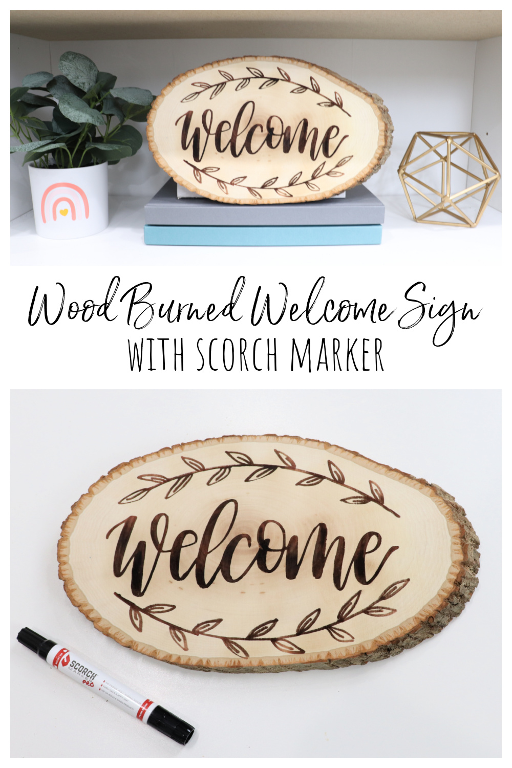 Wood Burned Welcome Sign with Scorch Marker - Amy Latta Creations