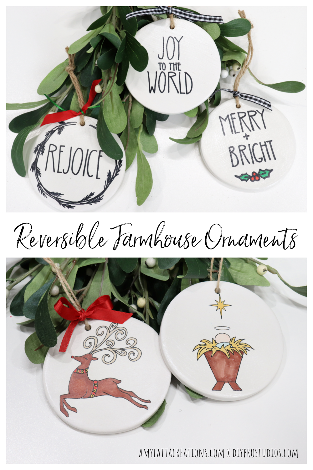 Reversible Farmhouse Ornaments