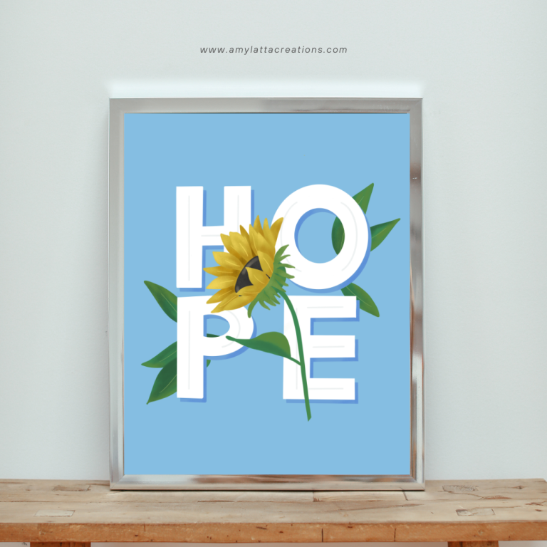 Free Sunflower Hope Printable and Wallpaper