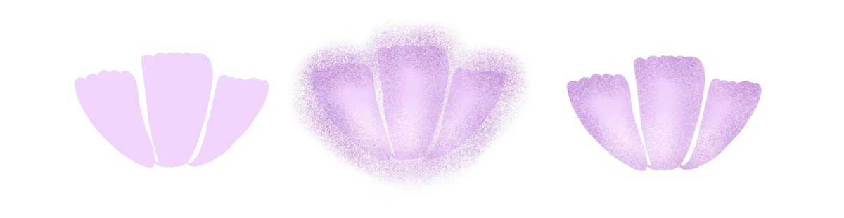 Image contains a step-by-step process for shading flower petals.