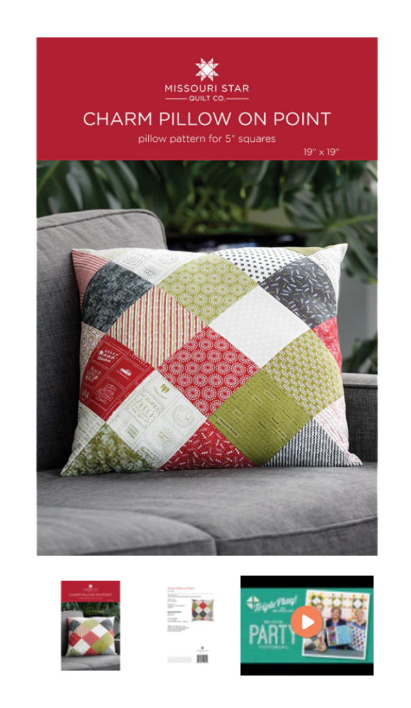 Image is the pattern cover image for a quilted pillow.
