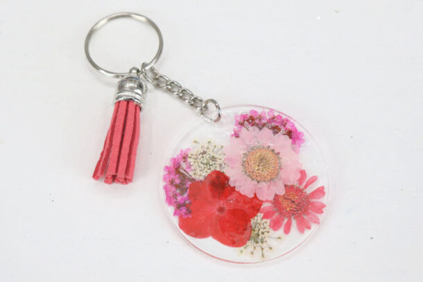 Pressed Powder On Key Chain Pressed Flower Keychains - Amy Latta Creations