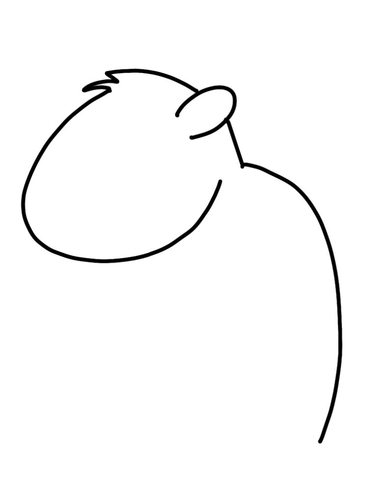 Image illustrates step 3 of drawing a groundhog as described in words above.