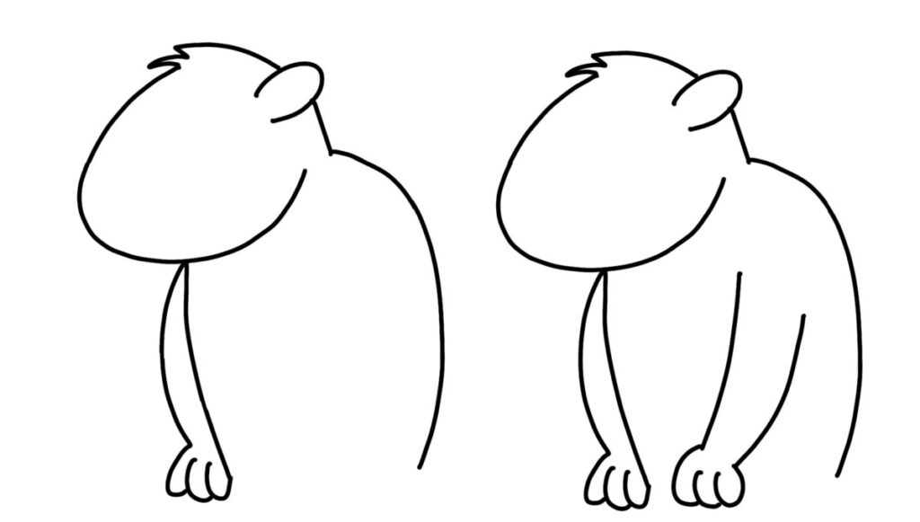 Image illustrates adding arms to the groundhog sketch as described in the previous step.
