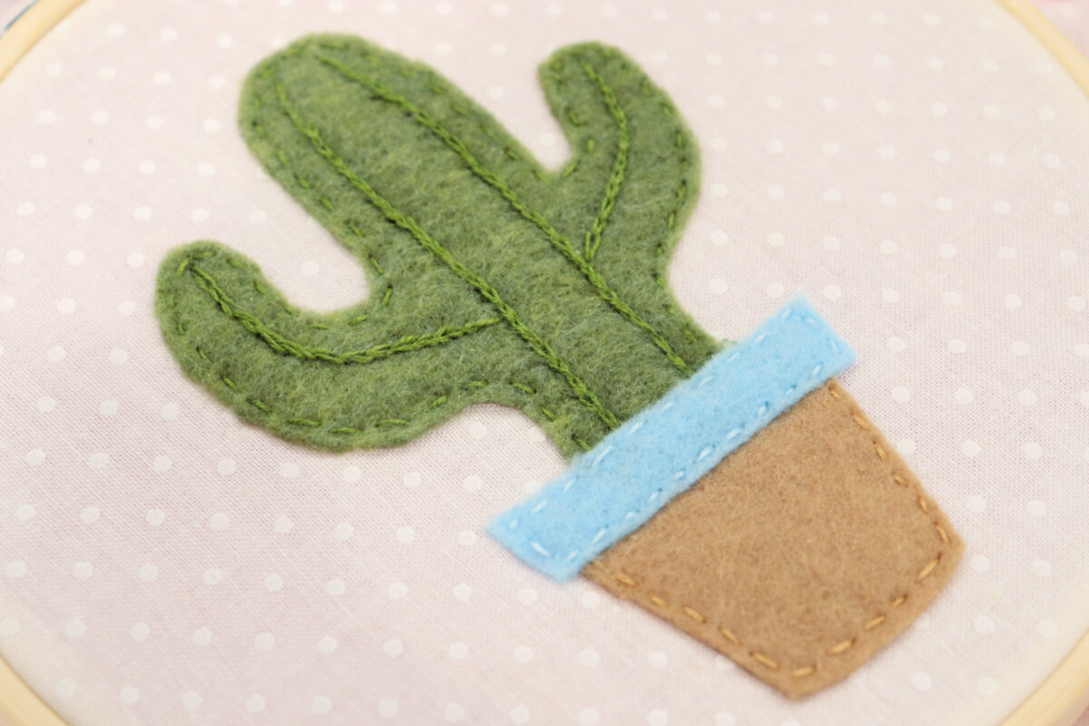 Embroidered Felt Cactus (free printable pattern) - Amy Latta Creations
