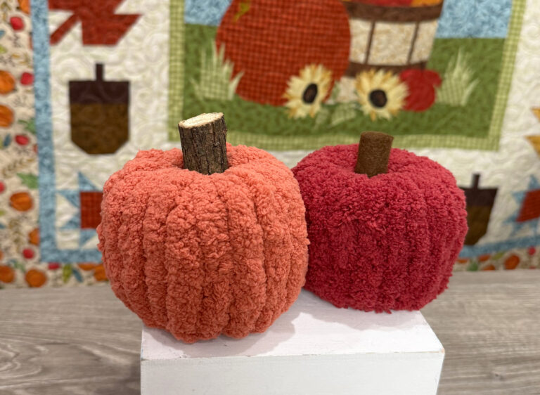 Chenille Pumpkins and Apples